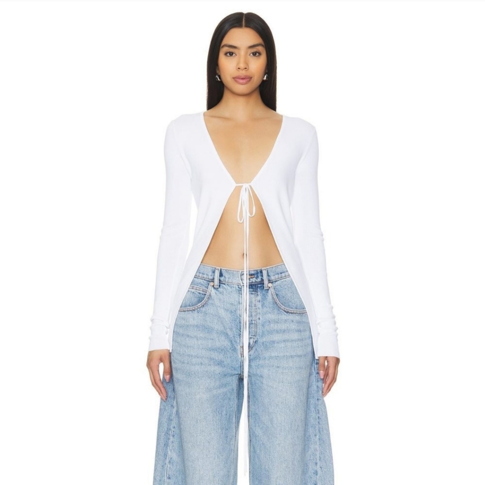LIONESS Dna Top in Porcelain cardigan long sleeve sweater ✨️Sold Out ♦️ NWT ✨️